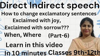 Direct Indirect - How to change exclamatory sentences (Part-6) by @HarpreetKaur-xj4dx