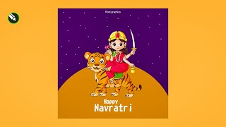 Happy Navratri Poster Design In Corelraw 2024 #navratri2024 #navratri