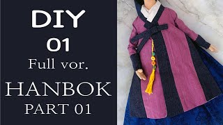 Tutorial Hanbok Doll/ Korean Traditional dress / madam part 01