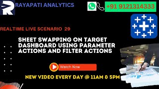 Sheet swapping on the target dashboard using parameter actions and filter actions. | Learn Tableau