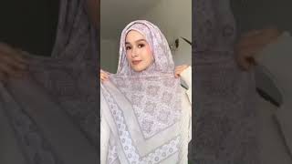 Tutorial Hijab Segiempat Motif. Link Produk ada di video terkait