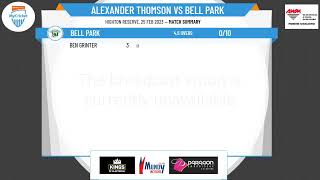 Geelong Cricket Association - GCA 3 1sts - Rnd 15 - Alexander Thomson v Bell Park