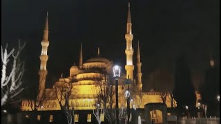 AMAZING Double Athan Call to prayer blue mosque and hagia Sofia #istanbul #walkingtour #azan #turkey