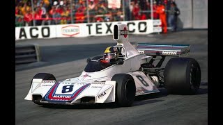 RETRO💎F1 1975 MONACO GP BRABHAM PACE REUTEMANN🍸MARTINI📺BOTTOMS UP👍