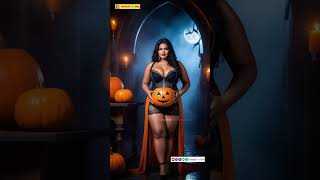 AI Model Lookbook: Plus-Size Woman in Stylish Halloween Costume  #virtualinfluencer #halloween