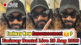 Emiway Bantai Live 🔴 Today and Announce ? | Emiway New Announcement Live | Talking About KOTS Show