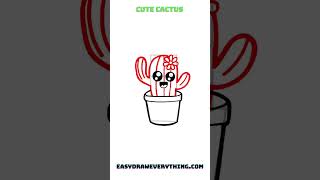 Easy to draw a cactus  #easytodraw #cutedraws