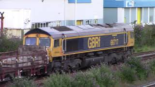 GBRF 66717 - 6L15 Toton north yard to Whitemoor yard - at Loughborough 20/7/20