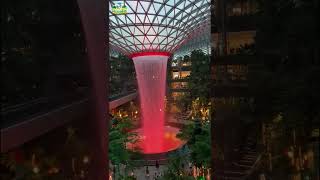 World's Tallest Indoor Waterfall at Jewel Changi Airport, Singapore #Waterfall #Singapore