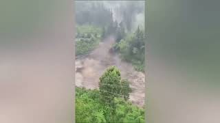 Landslide in Manikaran Valley , Himachal Pradesh 9 July 2023