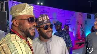 MOMENT ODUNLADE ADEKOLA AND FEMI ADEBAYO SPOTTED AT THE PREMIERE OF ALAGBEDE