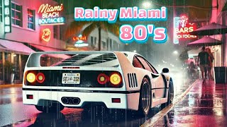 Reviving the 80's in Rainy Miami | Synthwave Night Drive