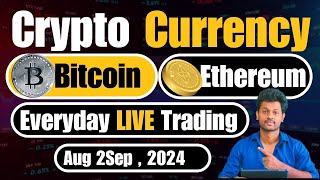 Bitcoin Live Trading for Beginners | 2Sep 2024 | Crypto Currency Futures & Options in Telugu