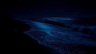 Ocean Waves for Restful Sleep | Dark Night with Rolling Waves Sound helps Cure Insomnia in 3 Minutes