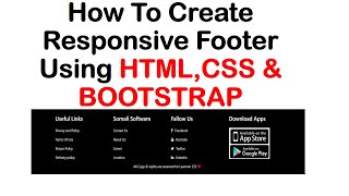 How to make or create responsive Footer Using HTML, CSS AND BOOTSTRAP In A Few Minutes