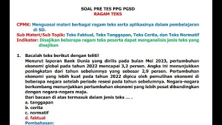 Ragam Teks Soal Pre Tes PPG PGSD