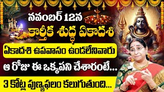 Ramaa Raavi - కార్తీక ఏకాదశి-ద్వాదశి విశిష్టత | Karthika Ekadasi Upavasam, Pooja Vidhanam #sumantv