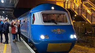 (4K) Midland Pullman hst power car 43055 departs York with York to Dundee