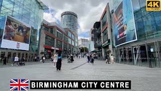 Birmingham City Centre Virtual Tour in 4k | Bull Ring, Grand Central | UK Tour Guide