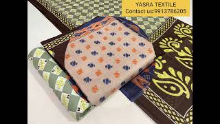 Yasra Textile Heavy|| Poplin|| cotton|| Ikkat|| Printed ||Suit|| With|| Cotton|| Dupatta|| Materials