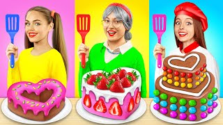 Tantangan Masak Aku vs Nenek vs Chef | Hack Lucu Hias Kue oleh X-Challenge