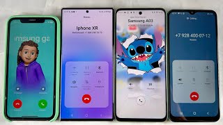 Incoming Calls IPhone XR + Samsung Galaxy S23 Ultra + Huawei NY90 + Samsung Galaxy A03 Core