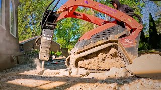 Using a Jack Hammer on The SCL1000 Kubota  first time My Thoughts?! [Inground pool construction]