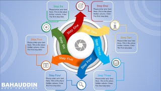 6 Step arrow circle infographics PowerPoint template | ˹Bahauddin˺