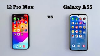 Samsung A55 vs iphone 12 Pro Max | Speed Test