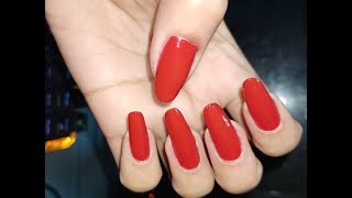 Berry red nails