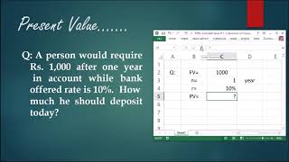 TVM   Concepts Series # 2   Calculation of Present Value using Interest Factor on Ms Excel