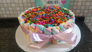 Decorando bolo de aniversário infantil  c/ marshmallow !!!  😋😋❤️❤️