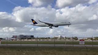 Lufthansa - Airbus A350 landing in Miami airport