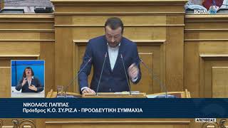 Ομιλία Νίκου Παππά, Προέδρου Κ.Ο ΣΥΡΙΖΑ - ΠΣ στην ολομέλεια της Βουλής