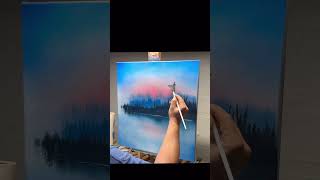 Easy Bob Ross Style Painting #art #artist #artshorts #painting #artwork #easy #shorts #short #yt