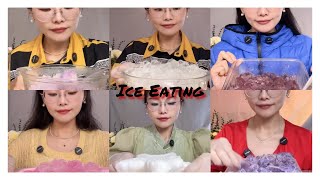 Her solo bites only| Ice ASMR frozen freezer eating#iceasmr #icebites #asmreating