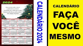 Como Fazer em casa Calendário de parede 2024, Faça você mesmo em sua impressora de casa.