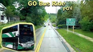 Double Decker GO Transit BUS Ride POV | Bradford to East Gwillimbury GO Station | Uncut Ambience