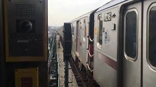 7 train arriving at 74th street Broadway Local