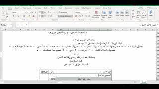 مبادىء المحاسبة المالية - قائمة الدخل وقائمة حقوق الملكية