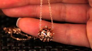 Rose Gold-Tone Fireball Necklace with Crystals