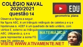 geometria plana questão 14 colégio  naval 2020/2021 prova amarela