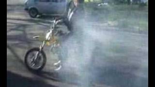 mini cross dirt bike pocket bike burn out palenie gumy!!