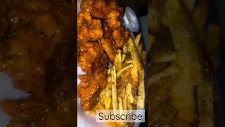 Buffalo Wild Wings style Hot wings with Wingstop style French Fries 🤤: DIY