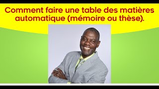 Comment générer une table des matières dans Word?