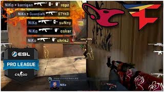 NiKo Game Saving ACE! FaZe Highlights VS Mousesports (ESL Pro League Season 7 Finals) Map 1