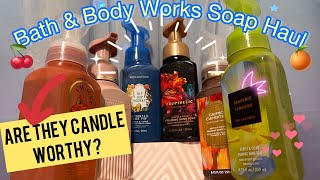 Bath and Body Works Soap Sale.  Are they worth buying the candle? 🤔