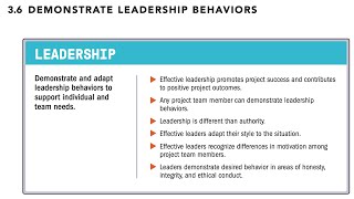 33 - SECTION 3.6: DEMONSTRATE LEADERSHIP BEHAVIORS (STANDARD)