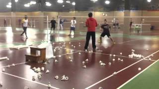 Badminton front shot drills for doubles