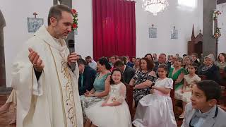 Igreja de São Brás. São Miguel, Açores, Portugal. Missa de festa páscoa 2023